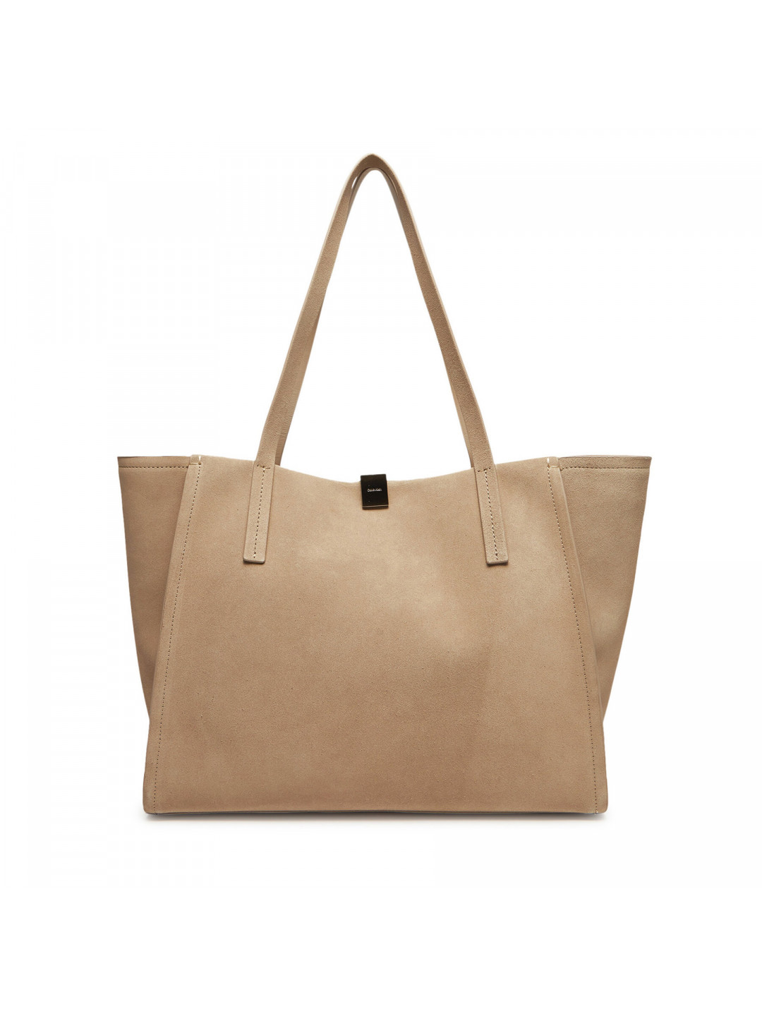 Kabelka Calvin Klein Ck Narrate Shopper Suede K60K612983 Béžová